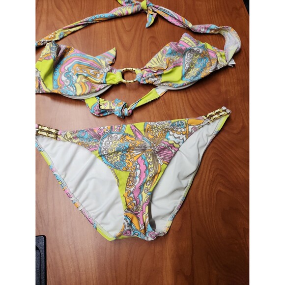 Trina Turk Multicolored Multiprint 2 Piece Bikini Size M - Picture 2 of 7